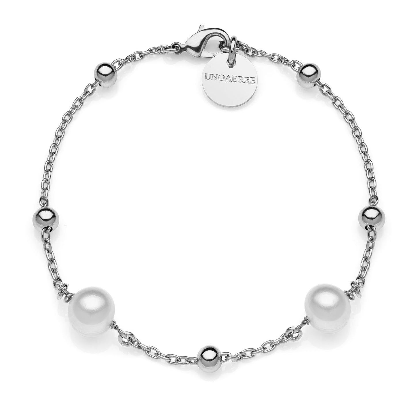 BRACCIALE UNOAERRE DI CATENA CON PERLE NATURALI