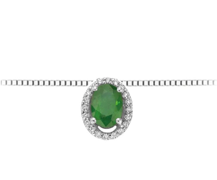 COLLANA DONNAORO CON SMERALDO OVALE