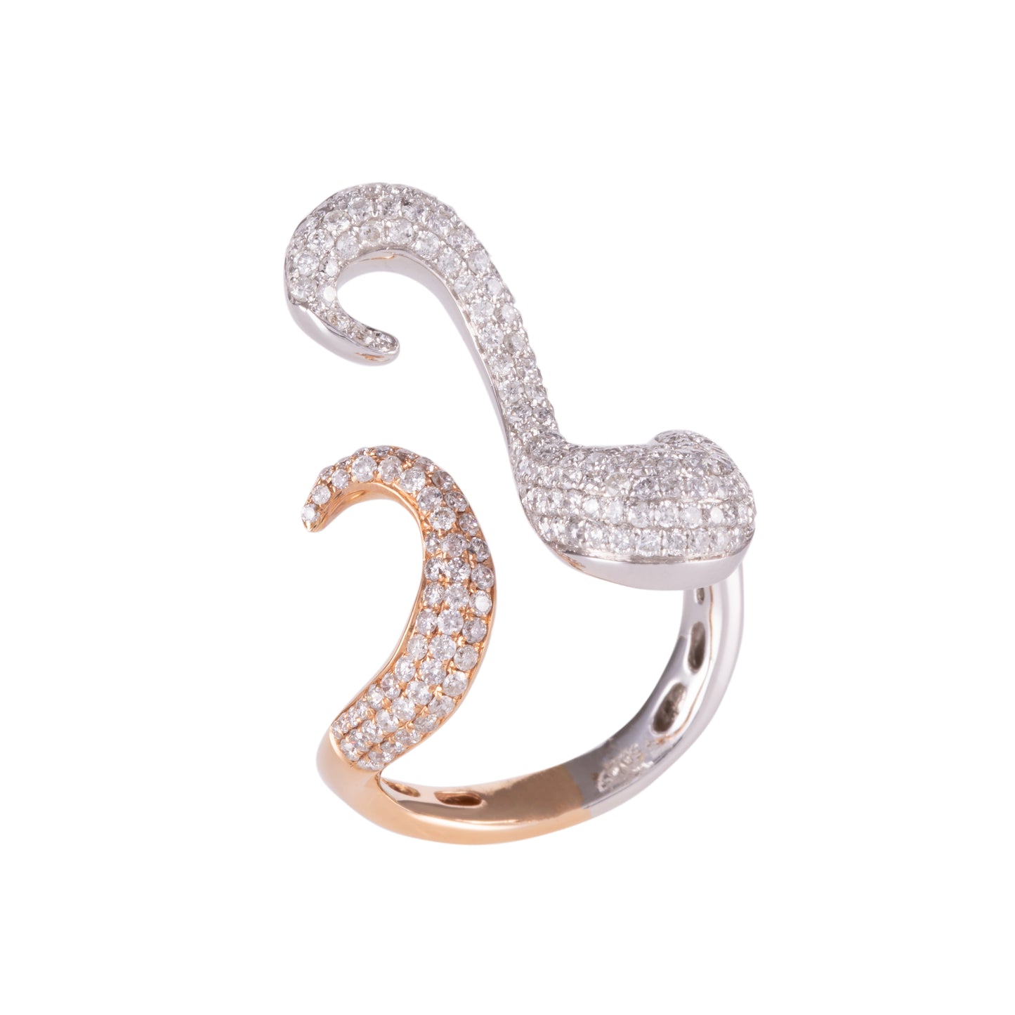 ANELLO ARTE ORO IN ORO ROSA E BIANCO STILIZZATO