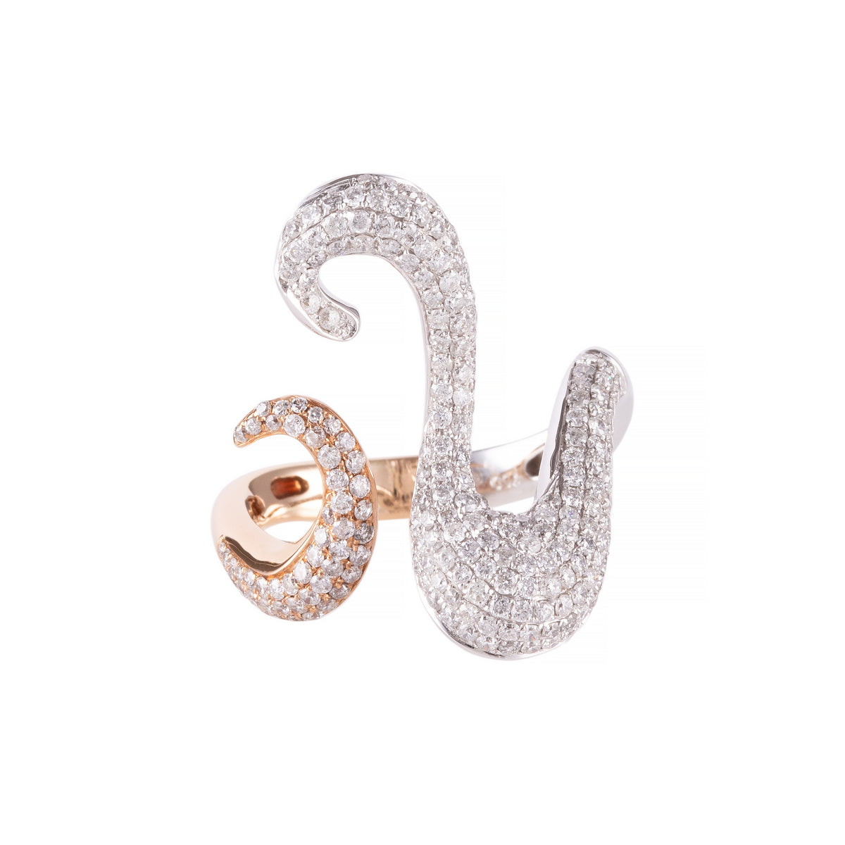 ANELLO ARTE ORO IN ORO ROSA E BIANCO STILIZZATO