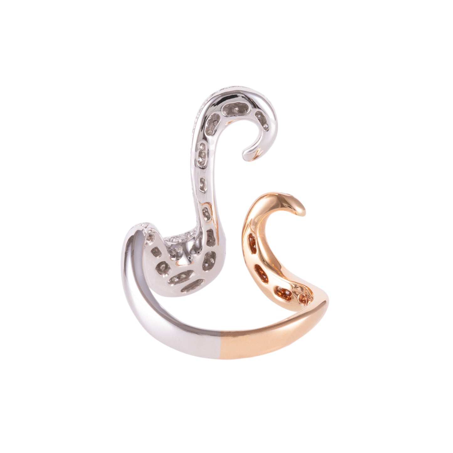 BAGUE ART GOLD EN OR ROSE ET BLANC STYLISÉ