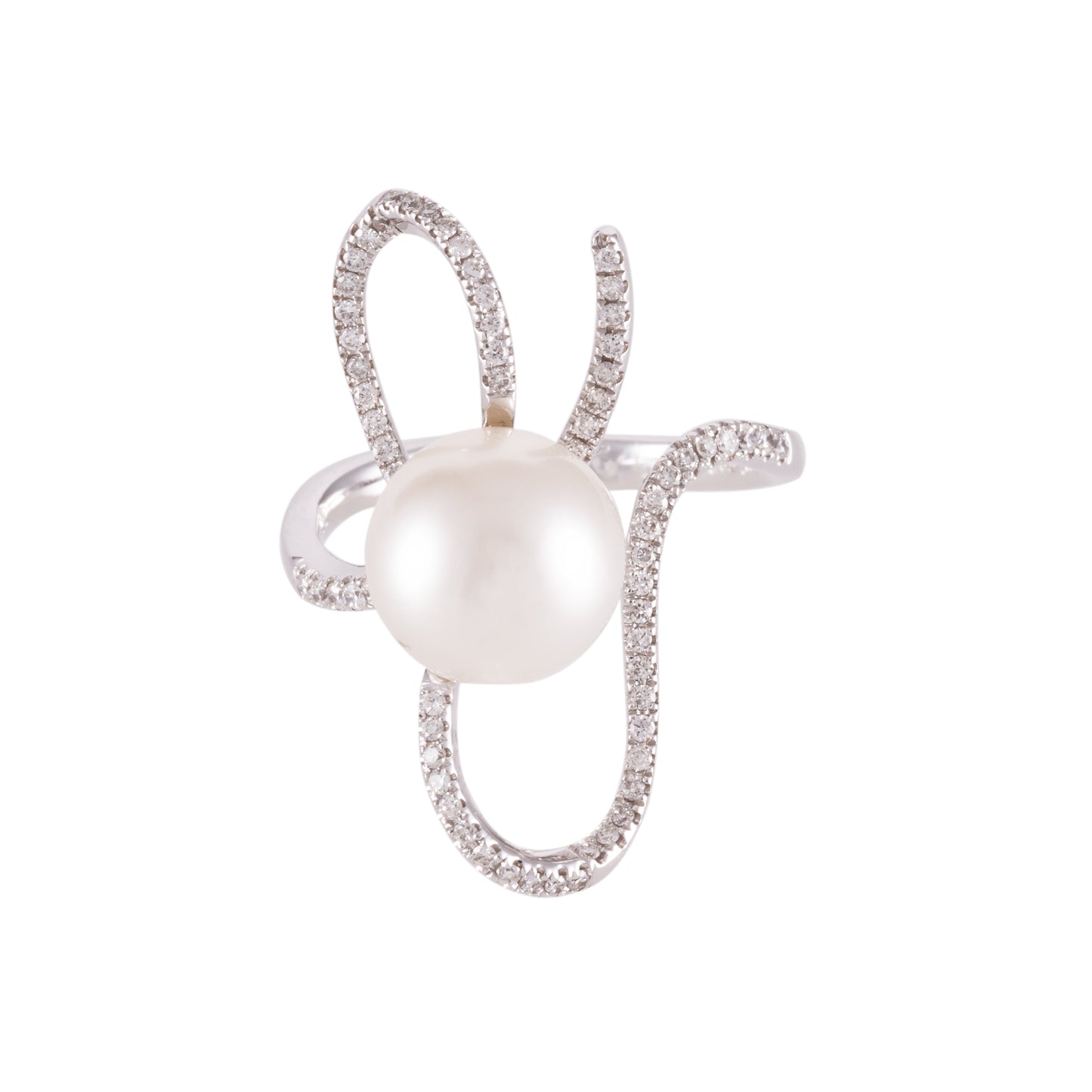 ANELLO ARTE ORO IN ORO BIANCO CON PERLA AKOYA