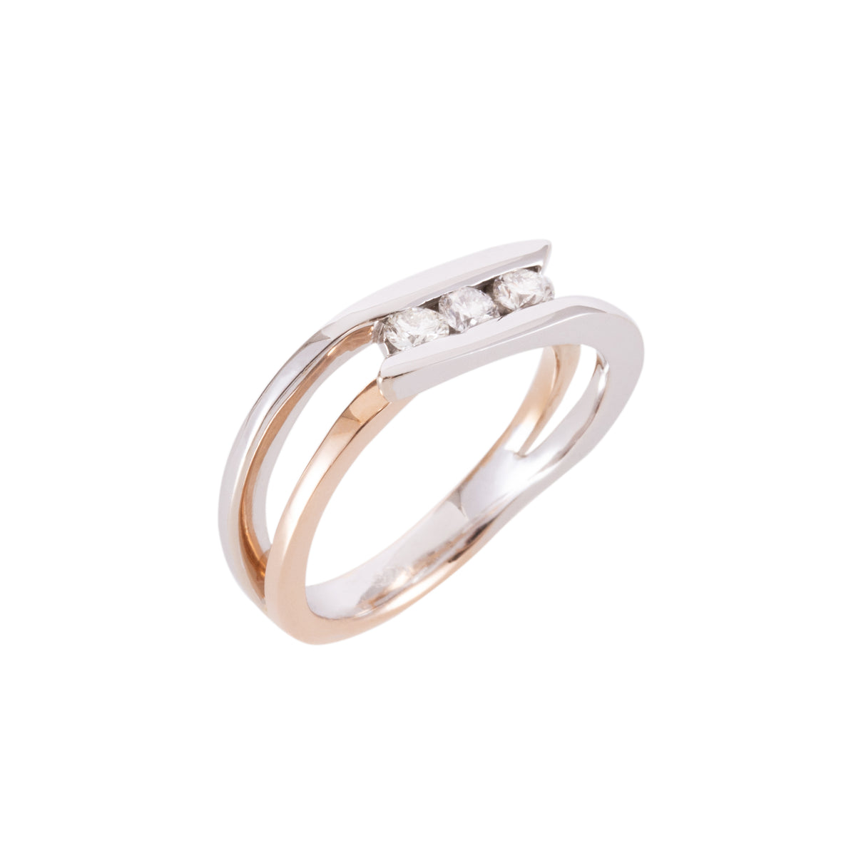 ANELLO ARTE ORO IN ORO BIANCO E ROSA