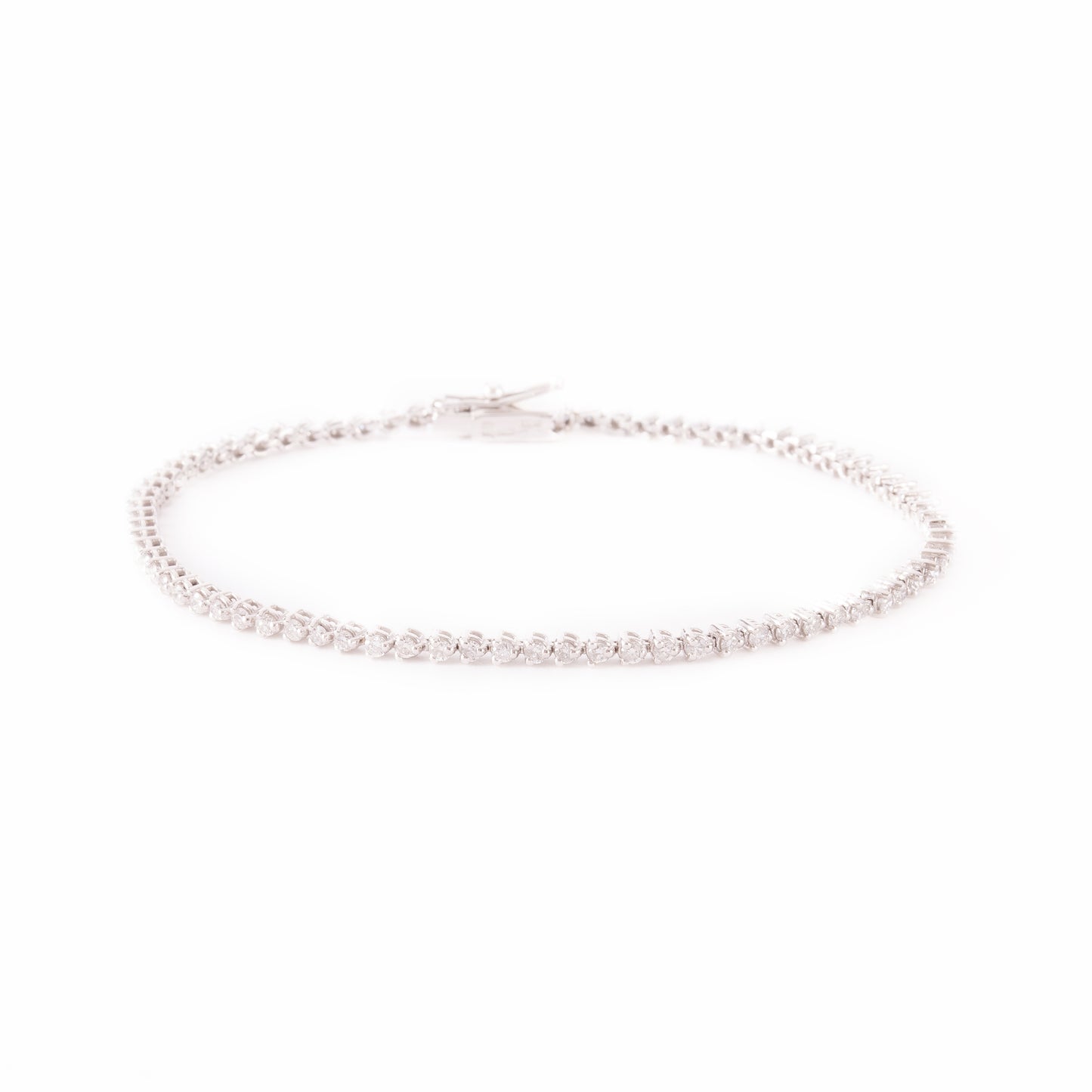 BRACELET TENNIS ART EN OR BLANC