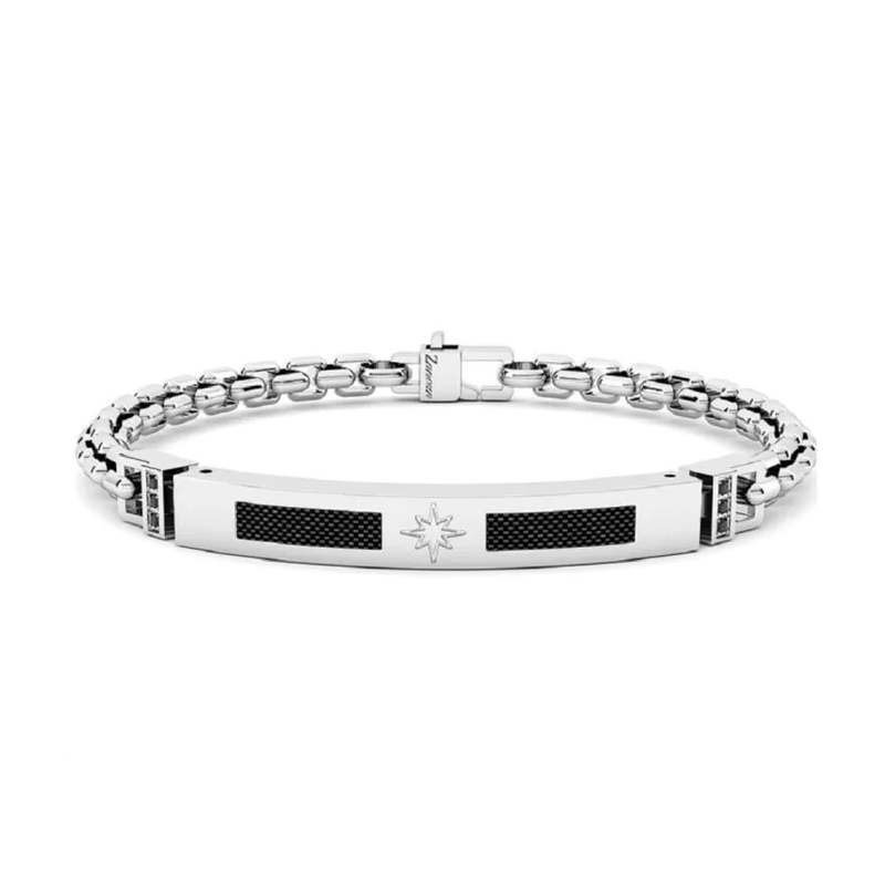 BRACCIALE UOMO ZANCAN IN ACCIAIO E CARBONIO