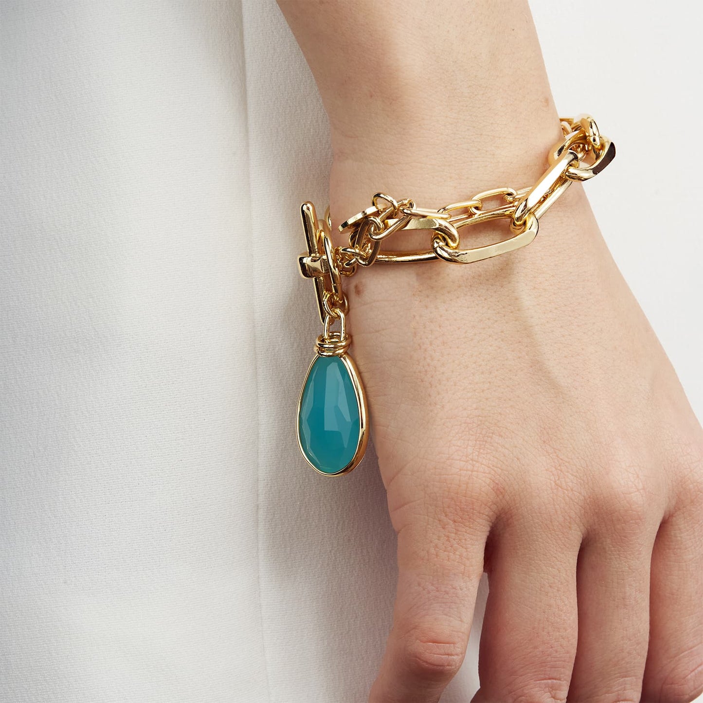 UNOAERRE CHAIN ​​BRACELET WITH TURQUOISE CRYSTAL