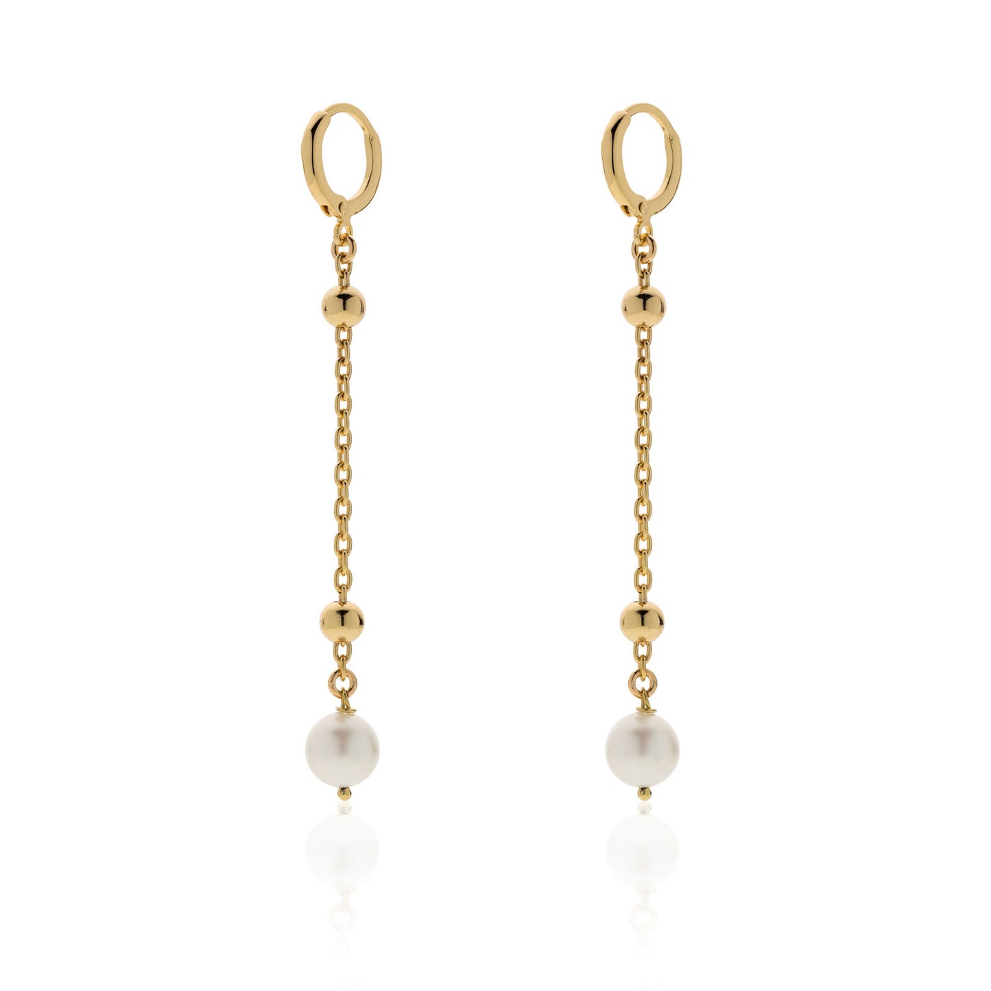 UNOAERRE EARRINGS IN GOLDEN BRONZE WITH NATURAL PEARLS