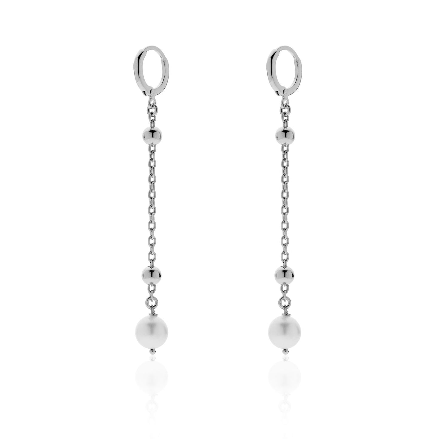 UNOAERRE EARRINGS IN SILVER-PLATED BRONZE WITH NATURAL PEARLS