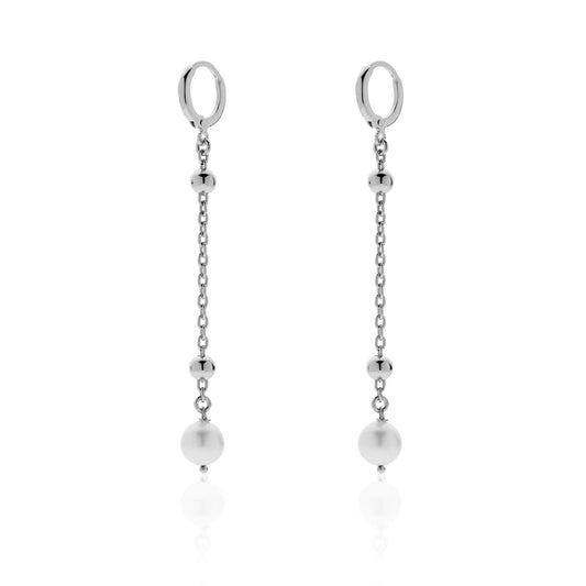 UNOAERRE EARRINGS IN SILVER-PLATED BRONZE WITH NATURAL PEARLS