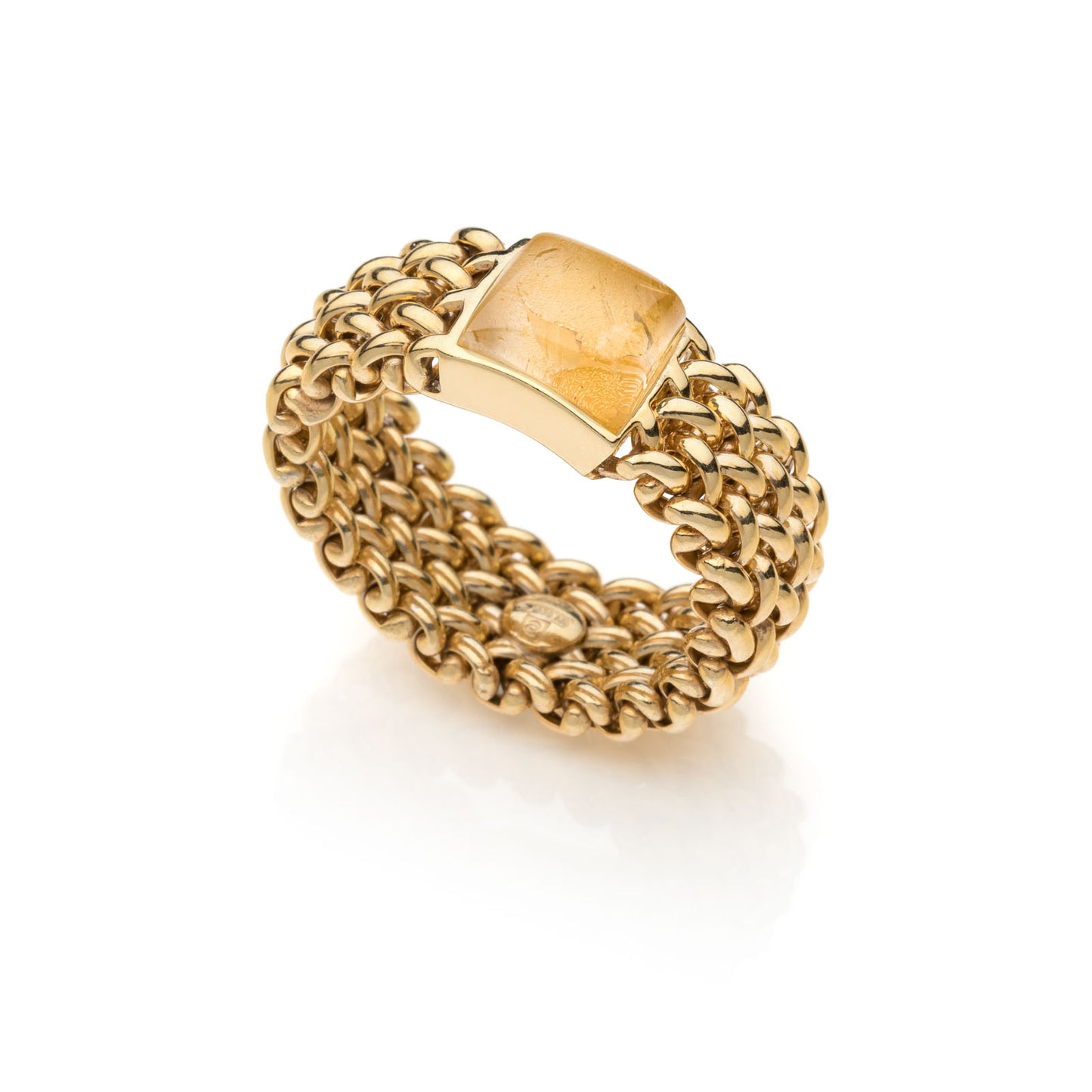 UNOAERRE RING IN SILVER WITH CHICCO YELLOW QUARTZ