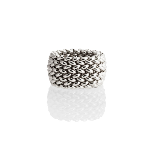 UNOAERRE RING IN CHICCO WHITE SILVER