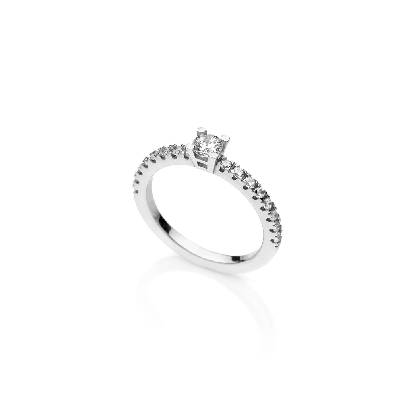 UNOAERRE SOLITAIRE RING IN SILVER