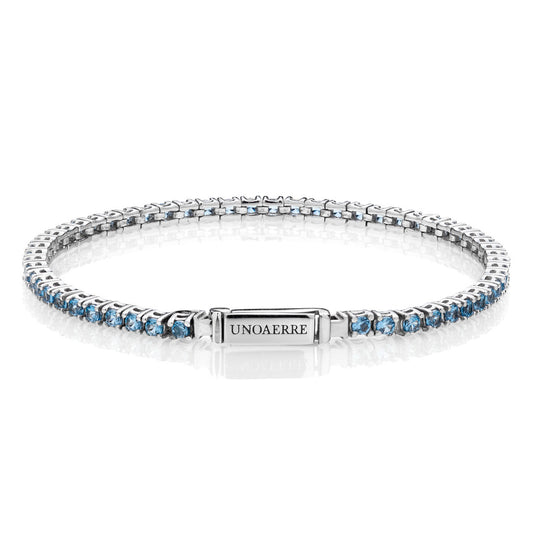 UNOAERRE TENNIS BRACELET IN BLUE SILVER