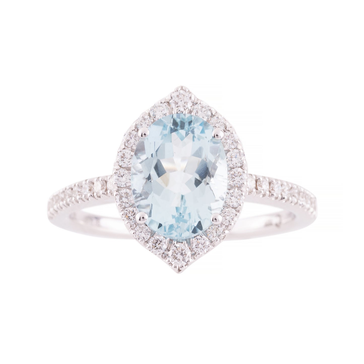 CRIVELLI AQUAMARINE RING WITH NATURAL DIAMONDS