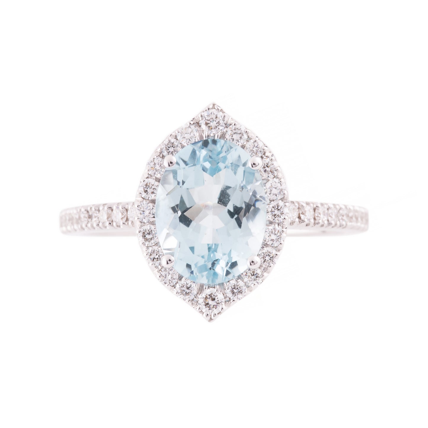 CRIVELLI AQUAMARINE RING WITH NATURAL DIAMONDS