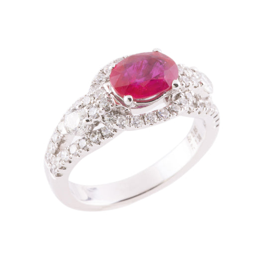 CRIVELLI RING WITH RUBY AND NATURAL DIAMONDS