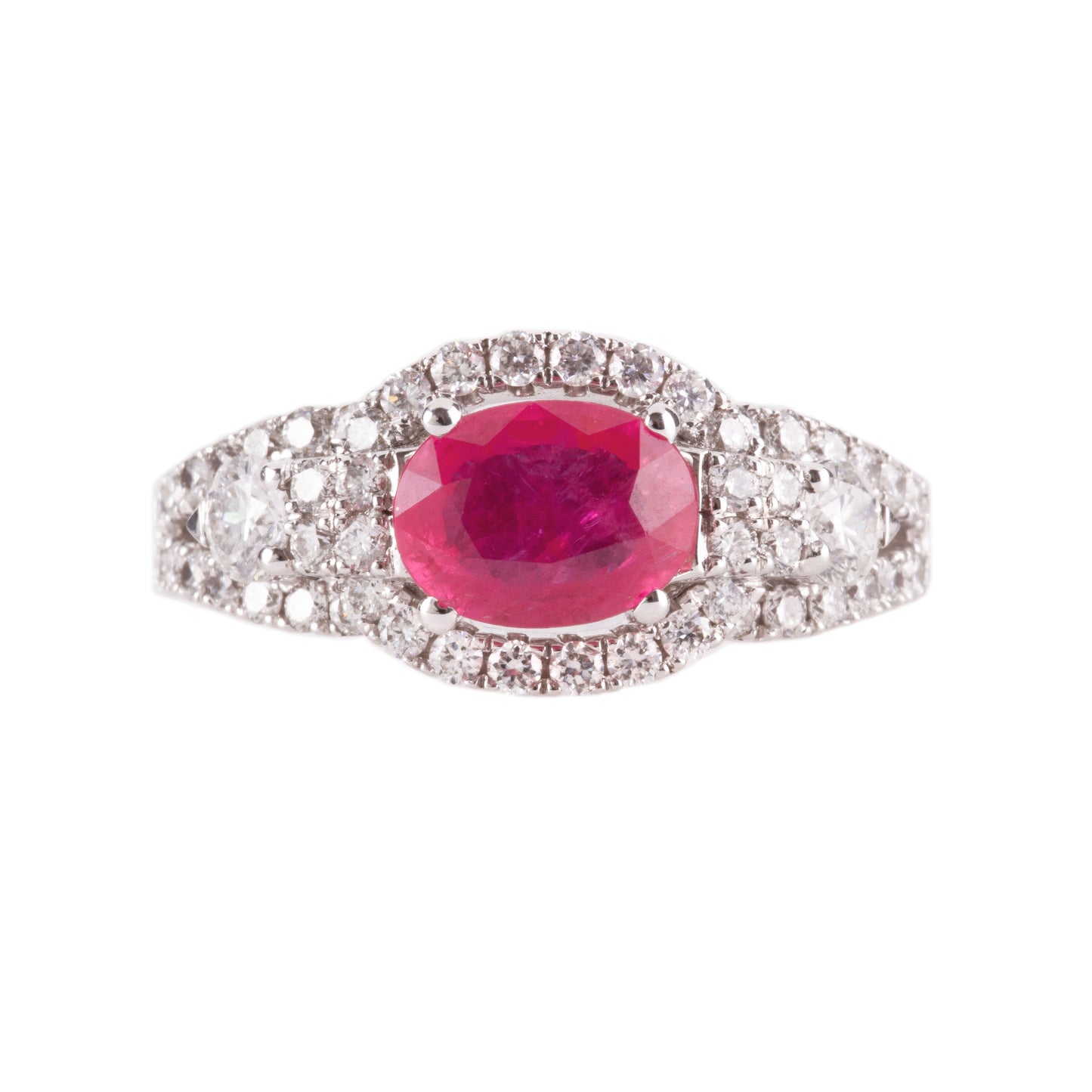 CRIVELLI RING WITH RUBY AND NATURAL DIAMONDS