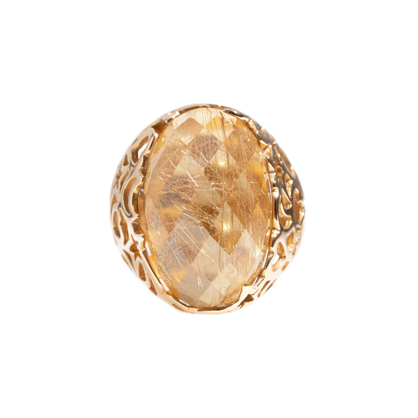 ANELLO ARTE ORO IN ORO GIALLO E QUARZO GIALLO