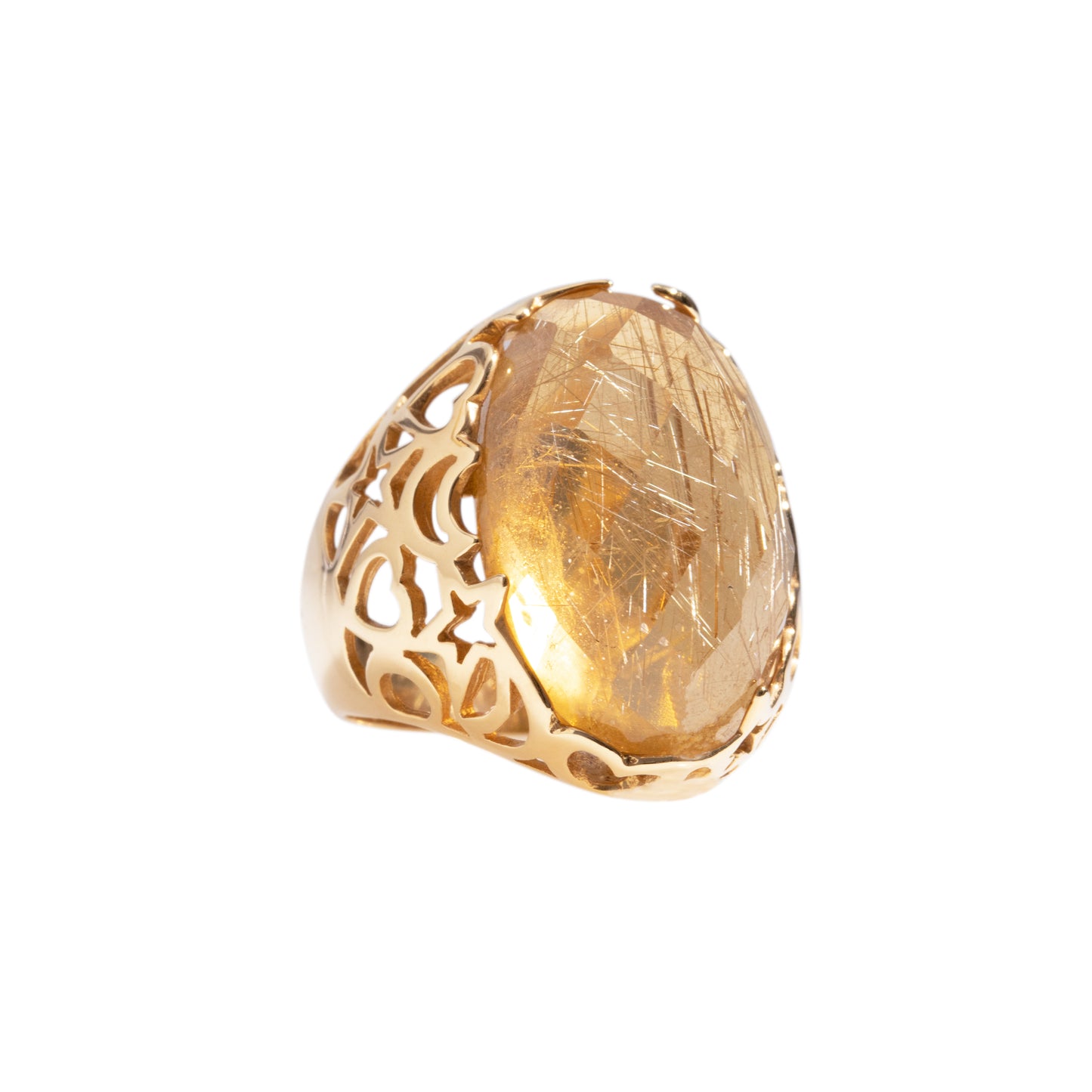 ANELLO ARTE ORO IN ORO GIALLO E QUARZO GIALLO