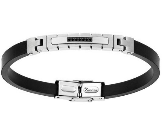 ZANCAN MEN'S BRACELET IN LEATHER AND STEEL