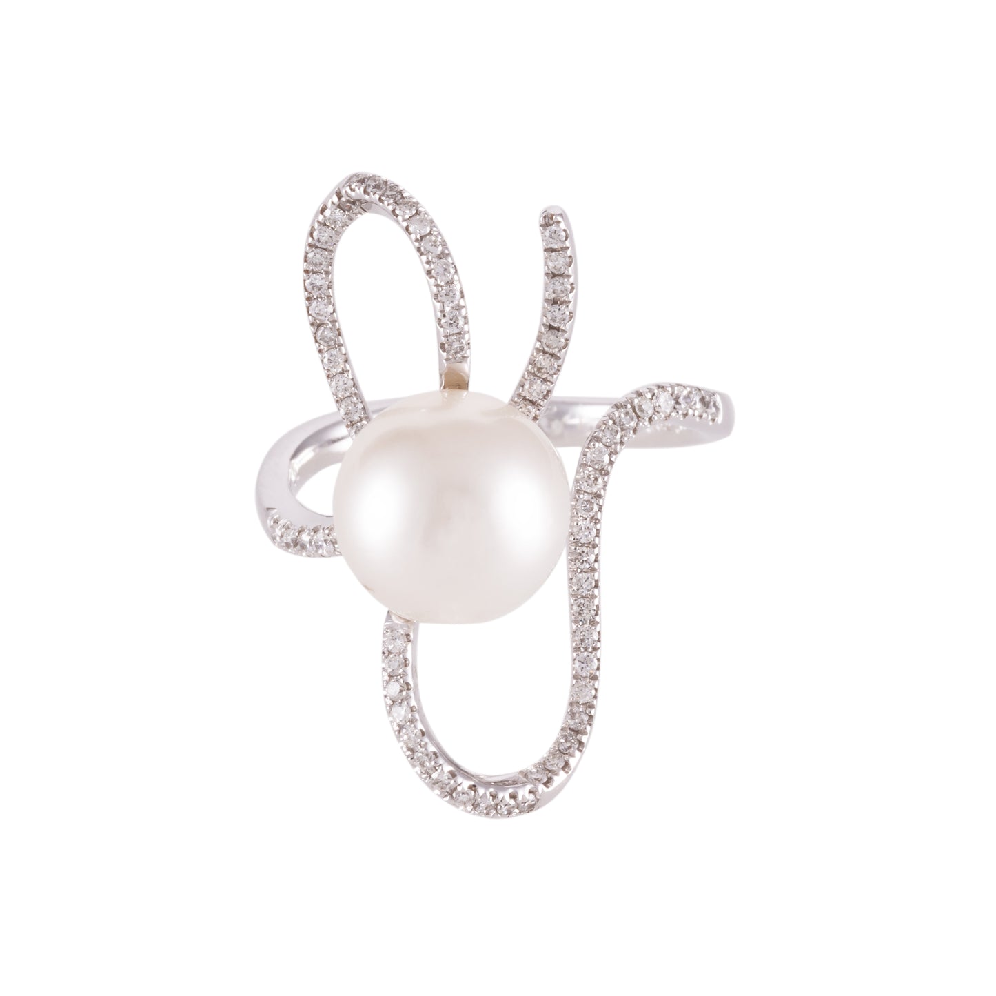 ART ORO RING IN WHITE GOLD WITH AKOYA PEARL