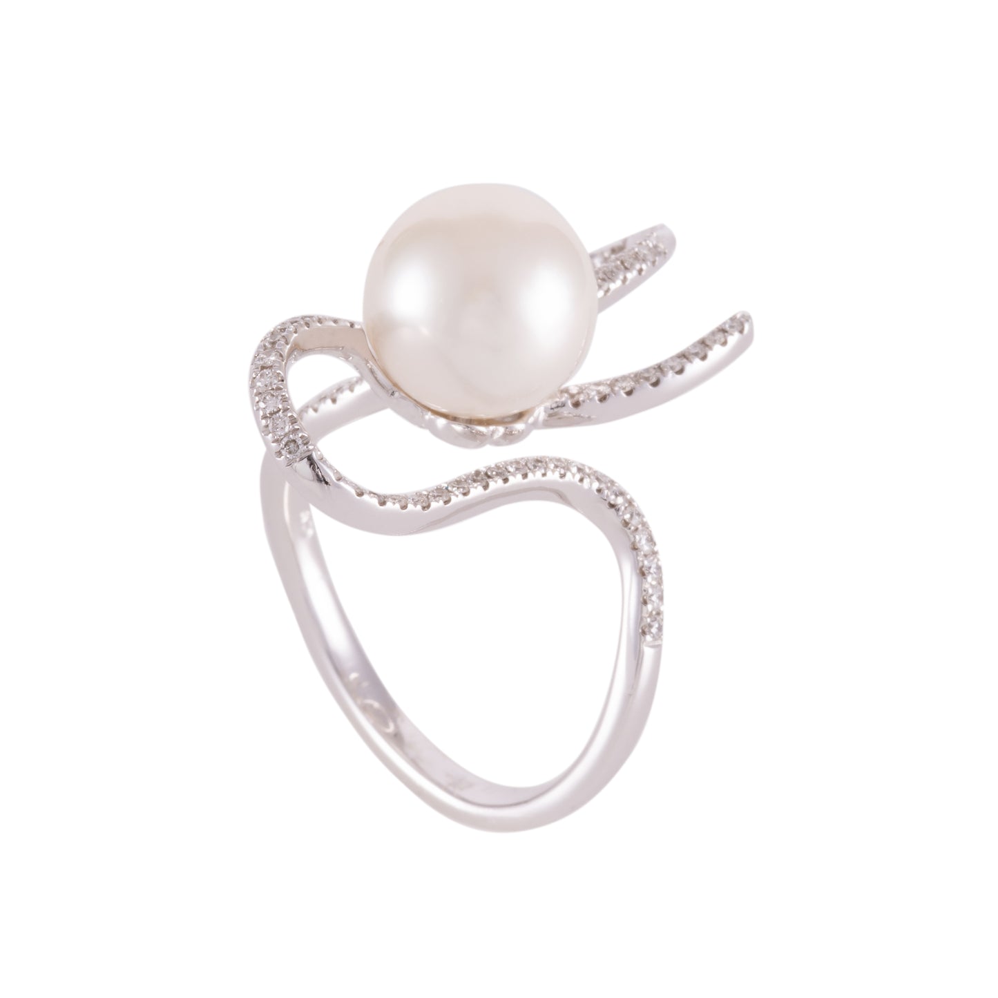 ART ORO RING IN WHITE GOLD WITH AKOYA PEARL