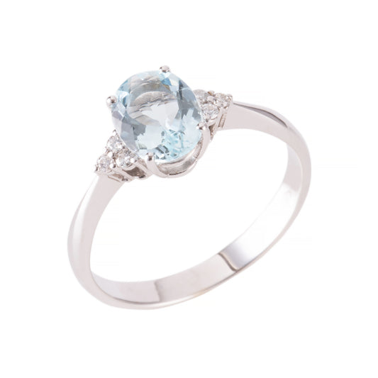 ART ORO RING IN WHITE GOLD AND AQUAMARINE