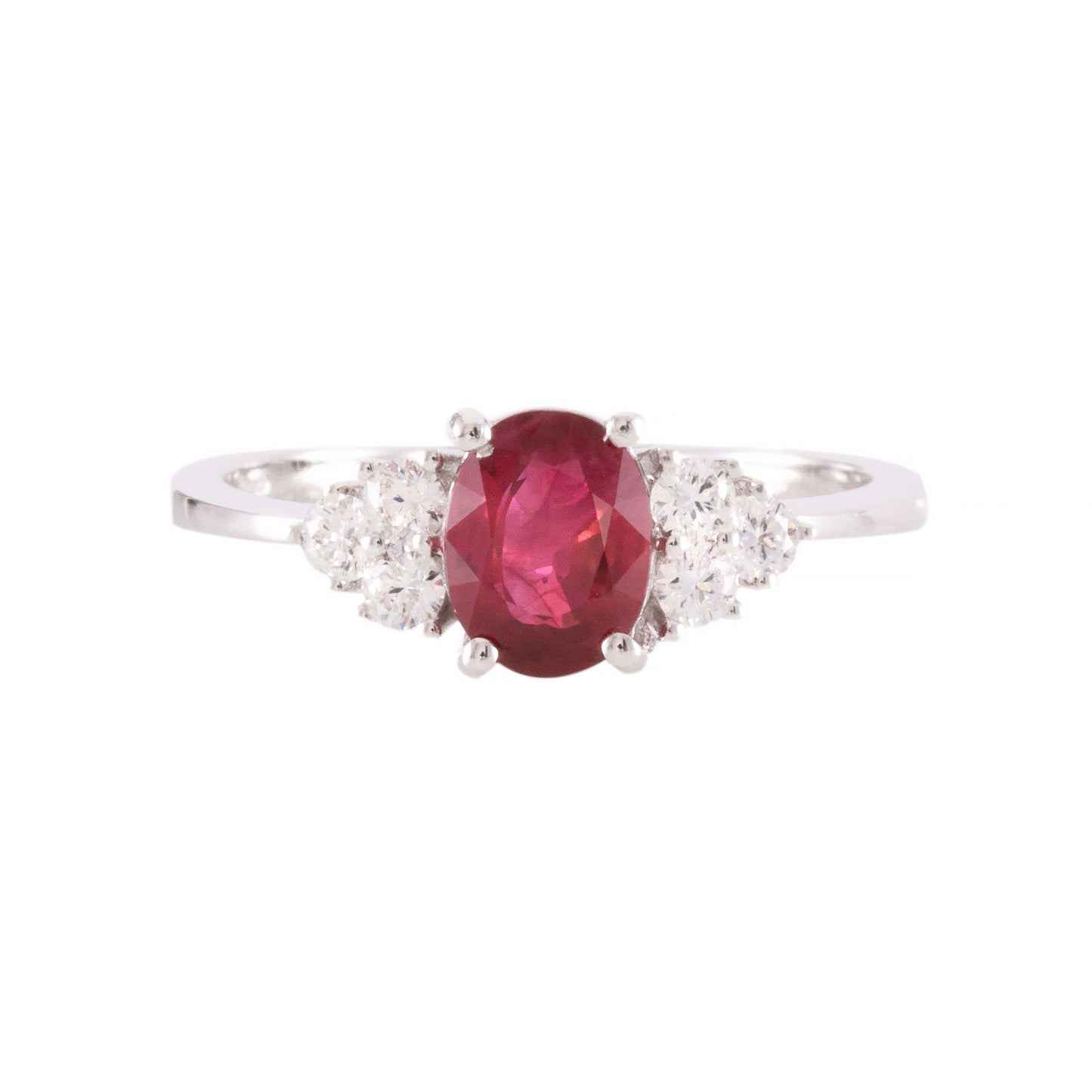 ART ORO RING IN WHITE GOLD WITH OVAL RUBY