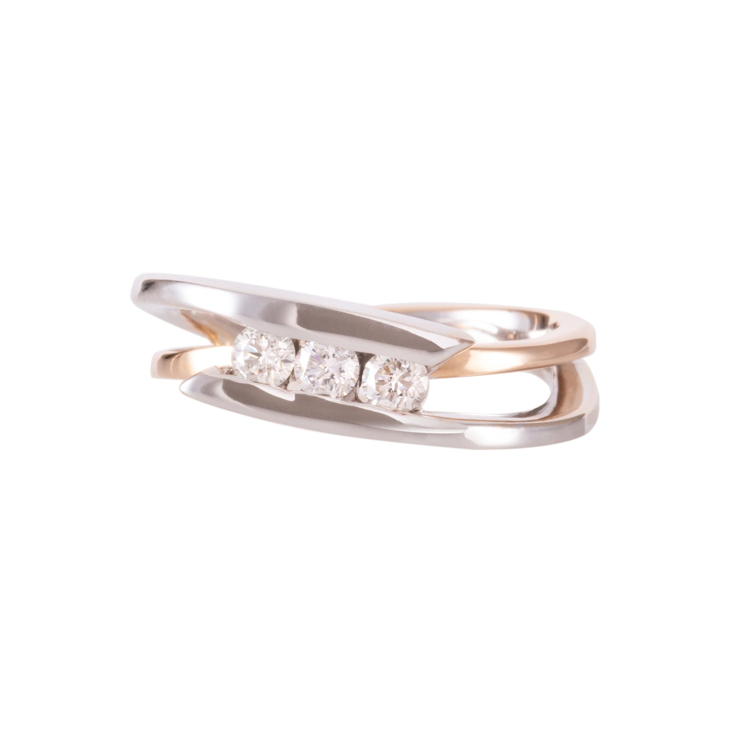 ART ORO RING IN WHITE AND ROSE GOLD