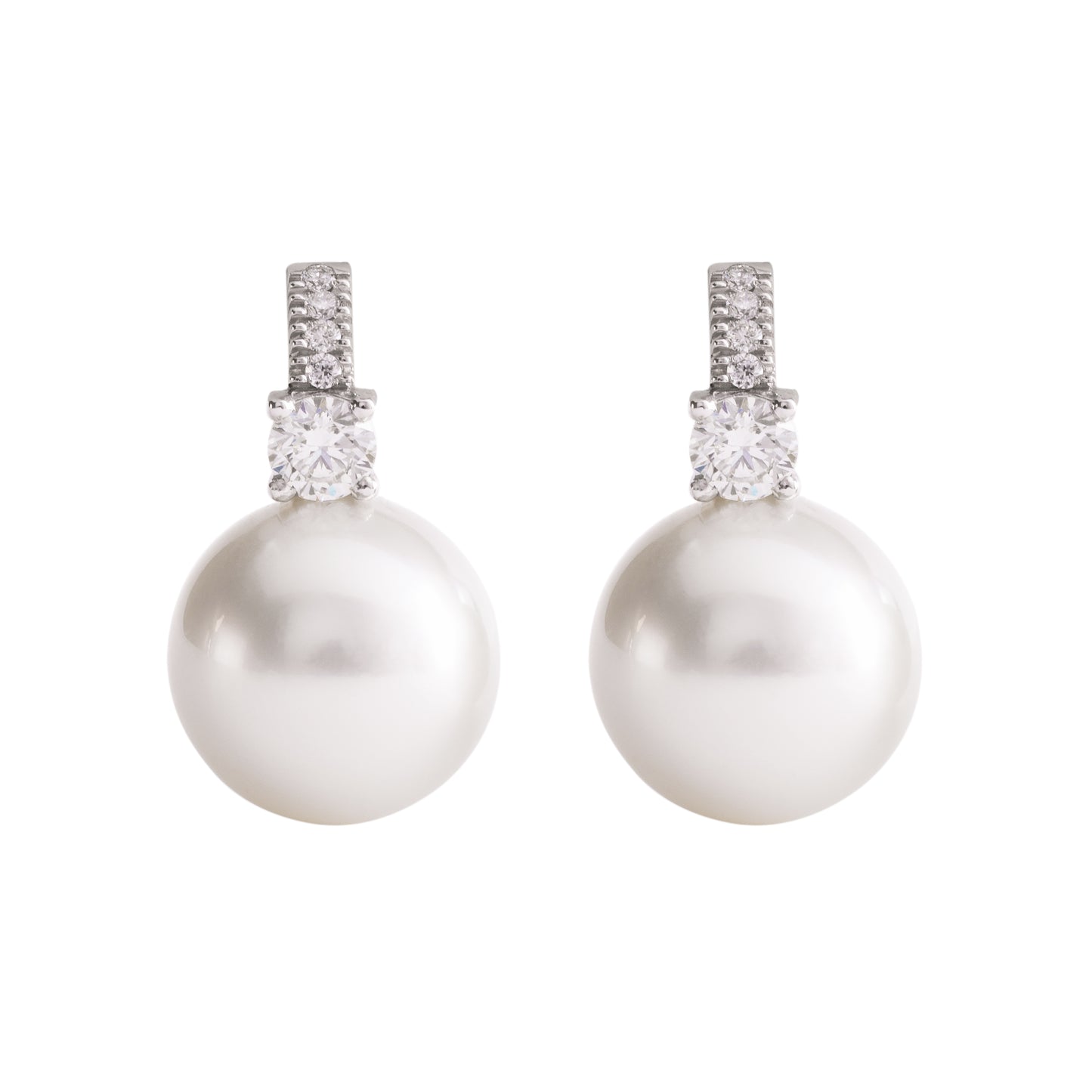 CRIVELLI DANGLE EARRINGS WITH AUSTRALIAN PEARL AND NATURAL DIAMONDS