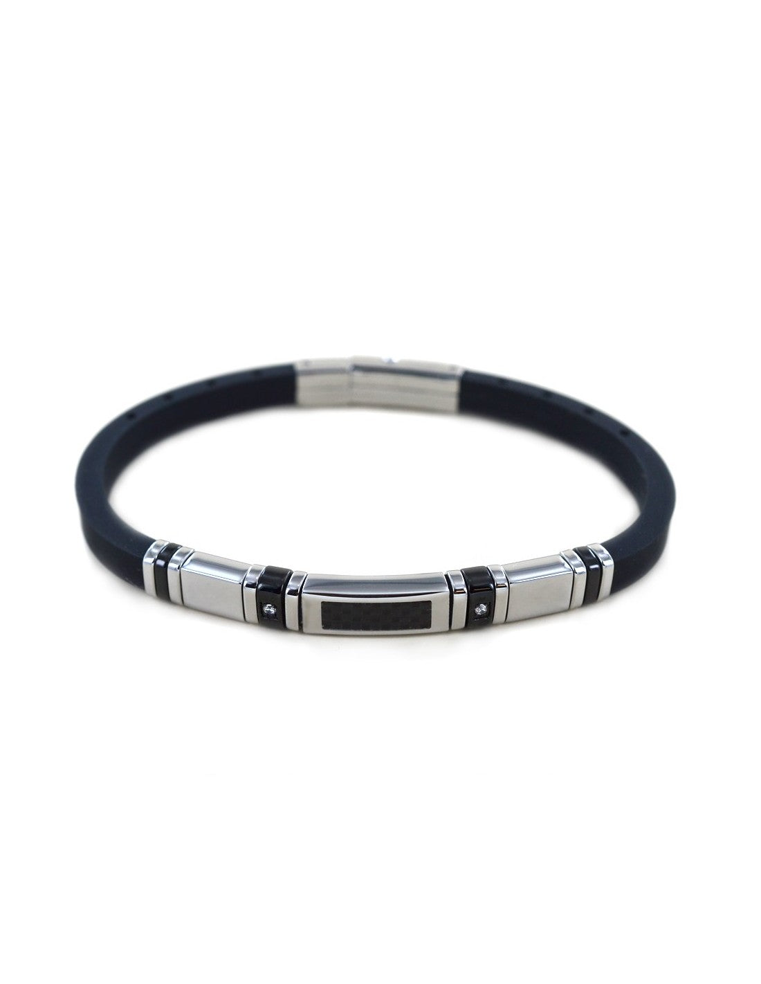 ZANCAN MEN'S BRACELET IN STEEL AND RUBBER