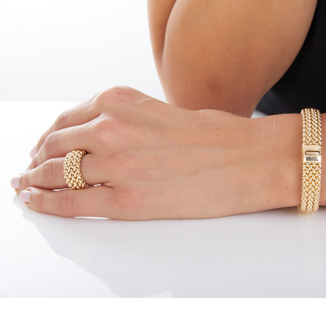 UNOAERRE RING IN CHICCO GOLDEN SILVER