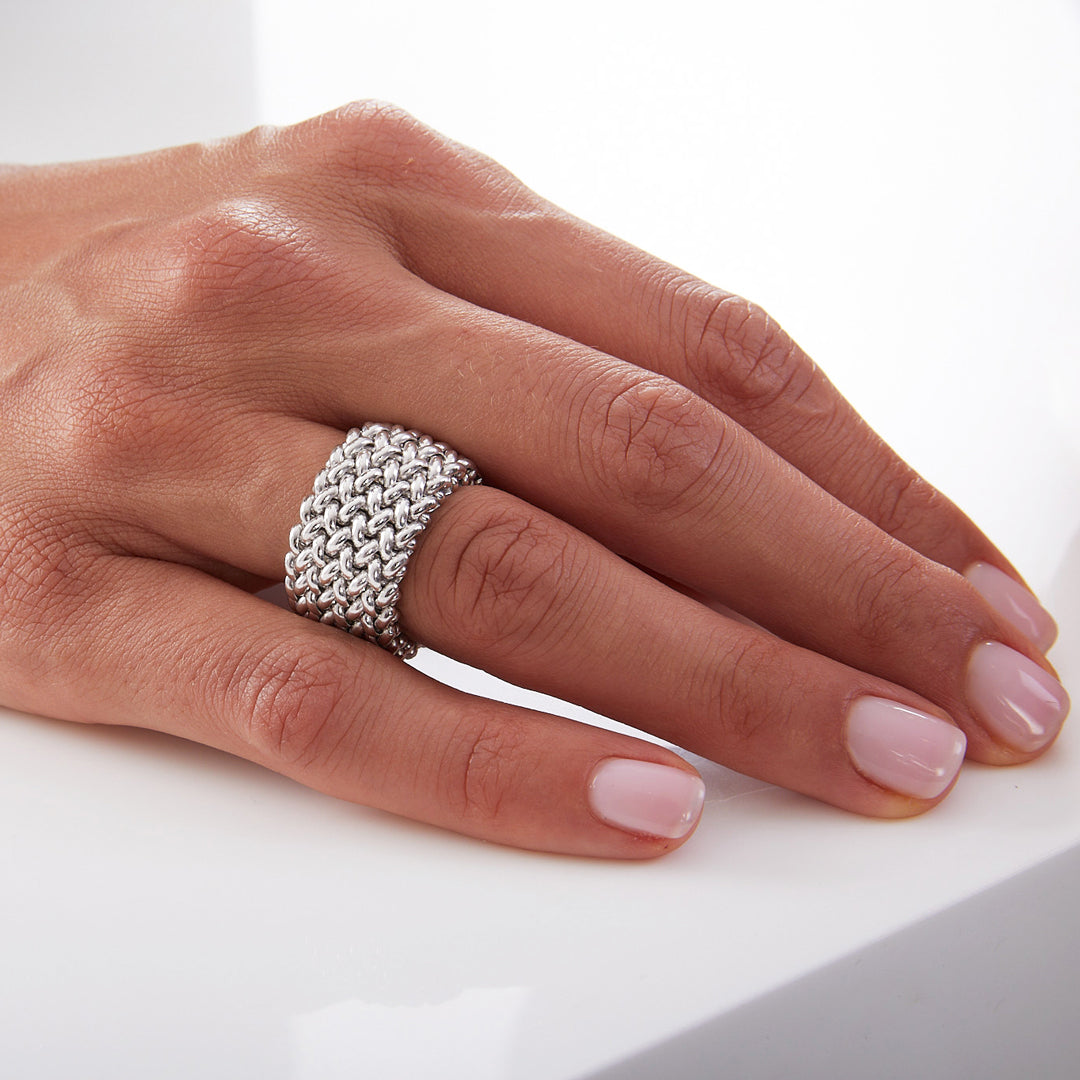 UNOAERRE RING IN CHICCO WHITE SILVER